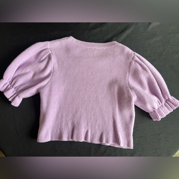 Cropped Puff Sleeve Knit Blouse - Picture 2 of 2